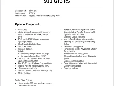 2024 بورش 911 جي تي 3 ار اس